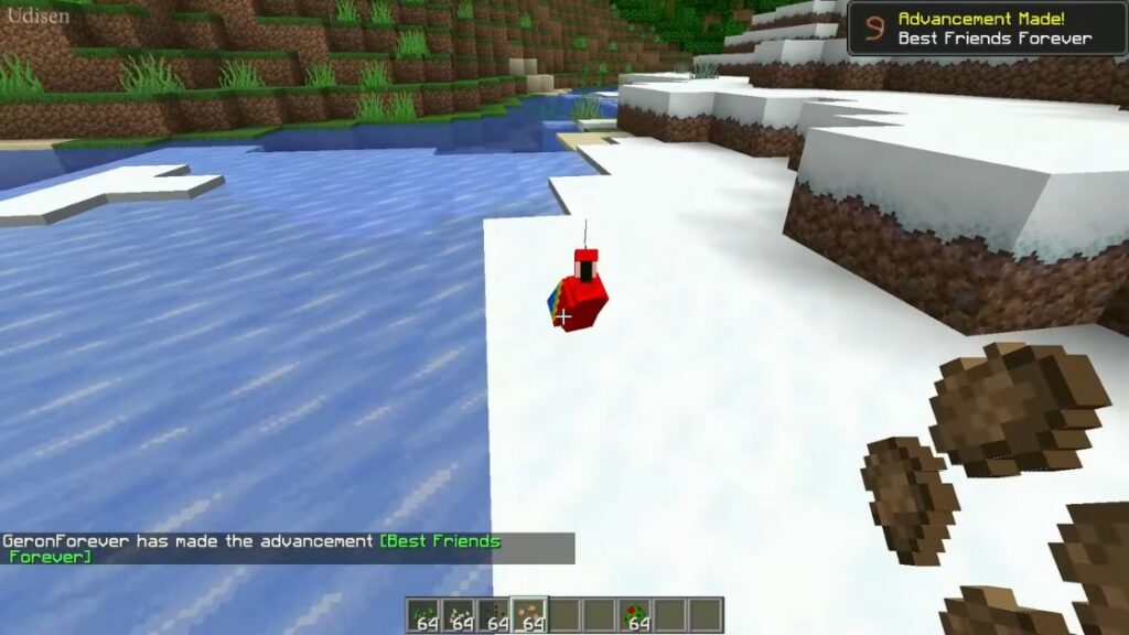Taming a Parrot in Minecraft